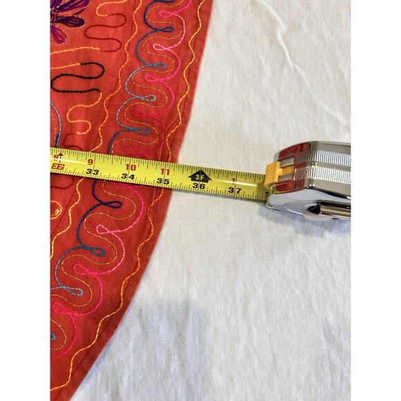 Wall Hanging table topper cotton Elephant embroidery Mirrors 35” Round Boho - Picture 15 of 16